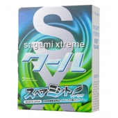 Презервативы Sagami Xtreme Mint с ароматом мяты - 3 шт. - Sagami - купить с доставкой в Бийске