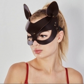 Коричневая кожаная маска  Кошечка - Sitabella - купить с доставкой в Бийске