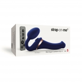 Синий безремневой страпон Multi Orgasm Size S с клиторальной стимуляцией - Strap-on-me - купить с доставкой в Бийске