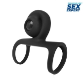 Черная вибронасадка на пенис Sex Expert - Sex Expert - в Бийске купить с доставкой