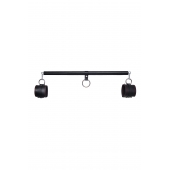 Черная распорка для ног с кожаными манжетами - Pecado - купить с доставкой в Бийске