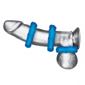 Комплект из трех голубых эрекционных колец 3-Pack Ribbed Rider Cock Ring Set - BlueLine - в Бийске купить с доставкой