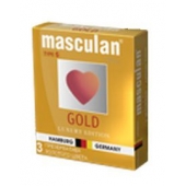 Презервативы Masculan Ultra Gold с золотым напылением и ароматом ванили - 3 шт. - Masculan - купить с доставкой в Бийске