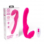 Розовый безремневой страпон на радиоуправлении Strapless Together - 22 см. - Together Toy - купить с доставкой в Бийске
