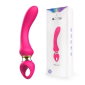 Розовый изогнутый вибромассажер Moon Vibrator - 21,1 см. - I-MOON