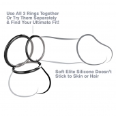Набор из трех черных эрекционных колец Silicone 3-Ring Stamina Set - Pipedream - в Бийске купить с доставкой
