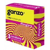 Презервативы с анестетиком для продления удовольствия Ganzo Long Love - 3 шт. - Ganzo - купить с доставкой в Бийске