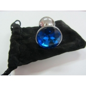 Анальное украшение BUTT PLUG  Small с синим кристаллом - 7 см. - Anal Jewelry Plug - купить с доставкой в Бийске