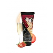 Массажный крем для тела с ароматом клубники и шампанского Sparkling Strawberry Wine - 200 мл. - Shunga - купить с доставкой в Бийске
