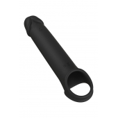 Черная насадка-удлинитель с вибрацией Vibrating Extender With Remote - Dream Toys - в Бийске купить с доставкой