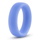 Голубое люминесцентное кольцо Silicone Glo Cock Ring - Blush Novelties - в Бийске купить с доставкой