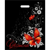 Черный пакет Glamour с вырубной ручкой (38х47 см) - Сима-Ленд - купить с доставкой в Бийске
