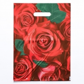 Пакет с цветочным принтом и вырубной ручкой (30х40 см) - Сима-Ленд - купить с доставкой в Бийске