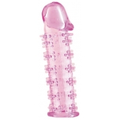 Розовая насадка на пенис с шипами - 12,5 см. - A-toys - в Бийске купить с доставкой