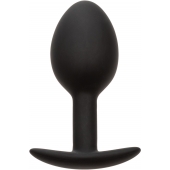 Черная анальная пробка из силикона Weighted Silicone Plug - 7,5 см. - California Exotic Novelties