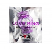 Фиолетовое виброкольцо с двумя вибропульками - Toyfa Basic - в Бийске купить с доставкой