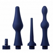 Набор из 3 универсальных насадок для анального душа Universal 3 Piece Silicone Enema Attachment Set - XR Brands - купить с доставкой в Бийске