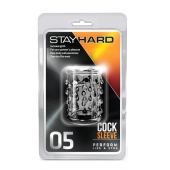 Прозрачная насадка с капельками STAY HARD COCK SLEEVE 05 CLEAR - Blush Novelties - в Бийске купить с доставкой