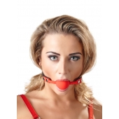 Силиконовый кляп-шар на чёрных ремешках Red Gag silicone - Orion - купить с доставкой в Бийске