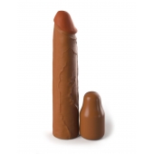 Коричневая насадка на член 2  Silicone X-tension - 20,3 см. - Pipedream - в Бийске купить с доставкой