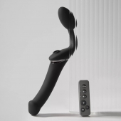 Черный безремневой вибрострапон Strap-On-Me Multi Orgasm Size XL - Strap-on-me - купить с доставкой в Бийске