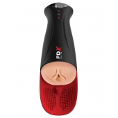 Телесный мастурбатор-вагина в черной колбе с вибрацией Fuck-O-Matic Pro XL - Pipedream - в Бийске купить с доставкой