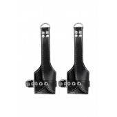 Черные подвесы с белой строчкой - Pecado - купить с доставкой в Бийске