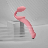 Розовый безремневой страпон Strap-on-me Semi-Realistic Bendable Strap-On size S - Strap-on-me - купить с доставкой в Бийске