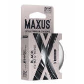 Черные утолщенные презервативы MAXUS Extra Strong с железным кейсом - 3 шт. - Maxus - купить с доставкой в Бийске