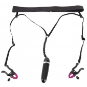 Женские вибростринги с зажимами для половых губ Spreader String with Vibrator - Orion - купить с доставкой в Бийске