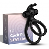 Черное эрекционное виброкольцо с подхватом мошонки Stay Hard - Boys of Toys - в Бийске купить с доставкой
