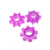 Набор из 3 лиловых эрекционных колец различной формы - Erowoman-Eroman - в Бийске купить с доставкой