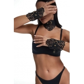 Фигурный набор для БДСМ-игр с узорами и золотистой фурнитурой - Crazy Handmade - купить с доставкой в Бийске