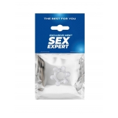 Прозрачное эластичное эрекционное кольцо с 6 шариками - Sex Expert - в Бийске купить с доставкой