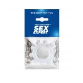 Прозрачное эрекционное кольцо со стимулирующими шариками - Sex Expert - в Бийске купить с доставкой