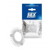 Эластичное эрекционное кольцо с 3 шариками и шипами - Sex Expert - в Бийске купить с доставкой