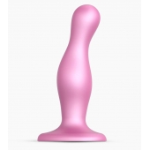 Розовая насадка Strap-On-Me Dildo Plug Curvy size M - Strap-on-me - купить с доставкой в Бийске