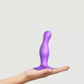 Фиолетовая насадка Strap-On-Me Dildo Plug Curvy size S - Strap-on-me - купить с доставкой в Бийске