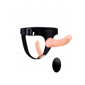 Женский страпон с 2 насадками, вибрацией и пультом ДУ - Erowoman-Eroman - купить с доставкой в Бийске