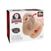 Телесный мастурбатор с вибрацией Double Pounder Vibrating Squeeze Stroker - Pipedream - в Бийске купить с доставкой