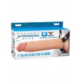 Телесный пустотелый фаллопротез 9’’ Hollow Silicone Strap-On - 24,1 см. - Pipedream - купить с доставкой в Бийске