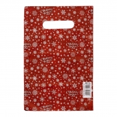 Красный подарочный новогодний пакет с вырубной ручкой (20х30 см) - Сима-Ленд - купить с доставкой в Бийске