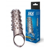 Дымчатая насадка на пенис с шипами и выпуклостями - 12 см. - Sex Expert - в Бийске купить с доставкой