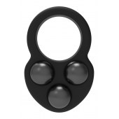 Черное эрекционное кольцо с утяжелителями - Dream Toys - в Бийске купить с доставкой