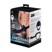 Черный полый страпон с вибрацией Erection Agents - 24,1 см. - NMC - купить с доставкой в Бийске