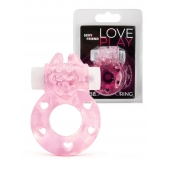 Розовое эрекционное виброкольцо в форме зайчика - 1137 - в Бийске купить с доставкой