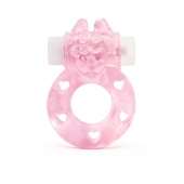 Розовое эрекционное виброкольцо в форме зайчика - 1137 - в Бийске купить с доставкой