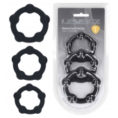 Набор из 3 эрекционных колец Beaded Silicone Cockring Set - Shots Media BV - в Бийске купить с доставкой