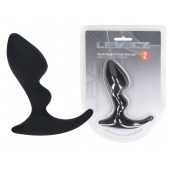 Черная анальная пробка для массажа простаты Double Ripple Silicone Prostate Massager - Shots Media BV - в Бийске купить с доставкой
