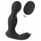 Черная анальная пробка с вибрацией, вращением и пультом ДУ RC Butt Plug with 2 Functions - Orion - в Бийске купить с доставкой